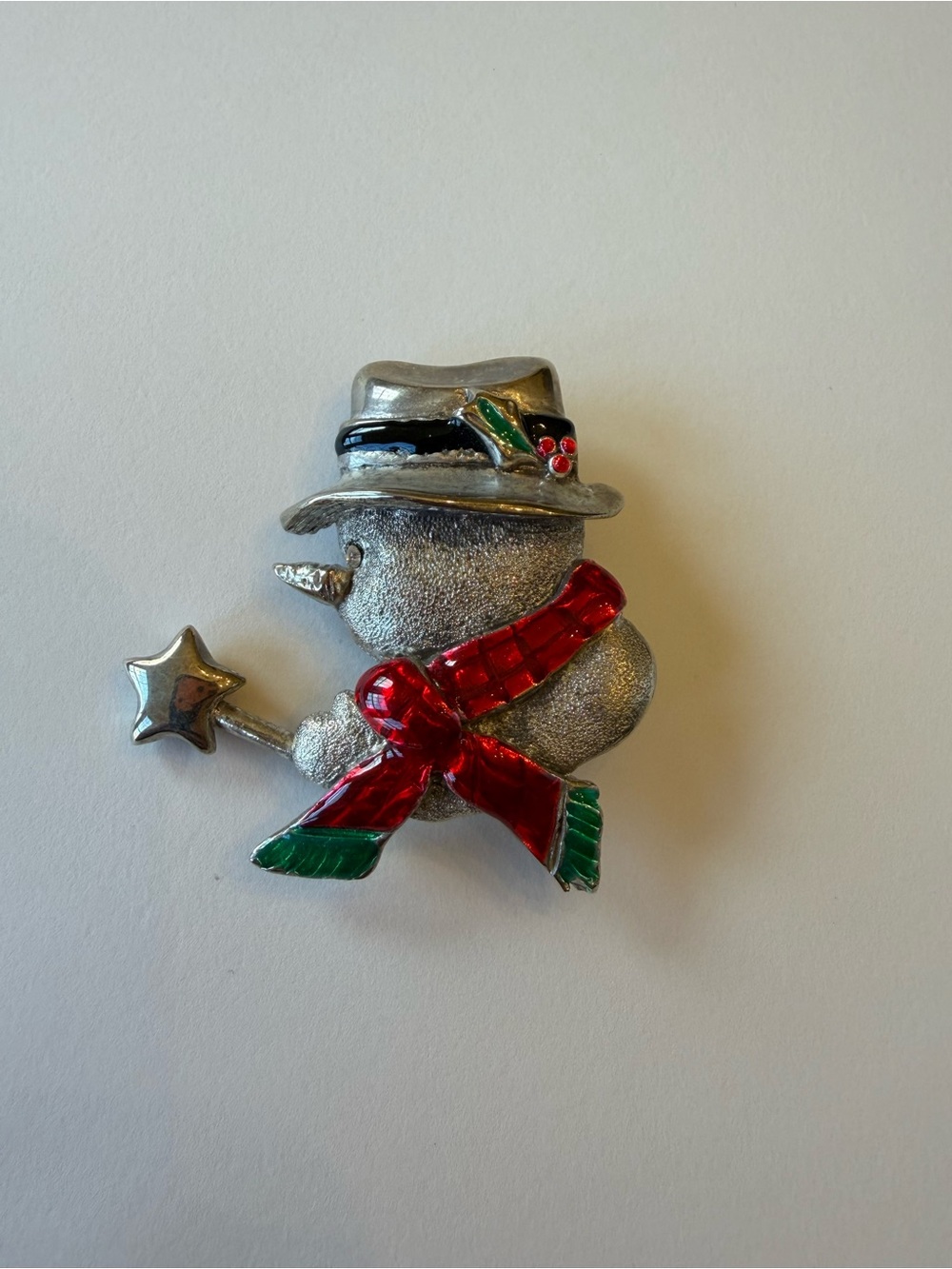 Vintage Snowman Brooch